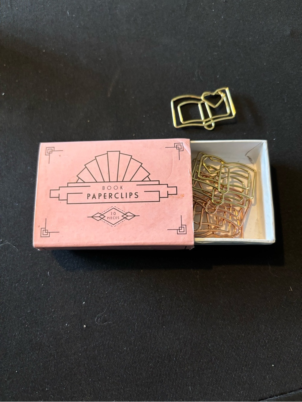 Gold Book-Shaped Paperclips - Decorative Home Office Accessory